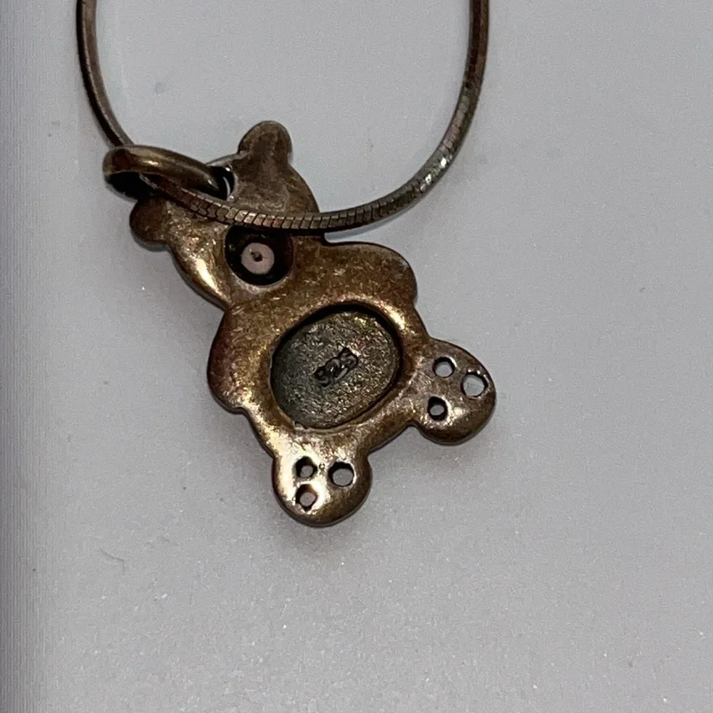Vintage 925 teddy bear necklace for children